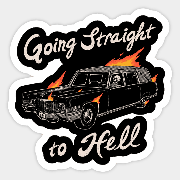 Going Straight To Hell Sticker by Hillary White Rabbit